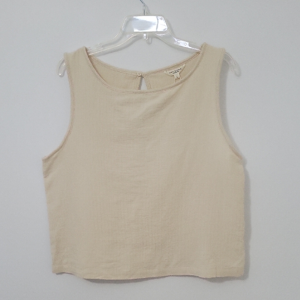 Max Studios London Sleeveless Cotton/Linen Blend Top, Size Large
